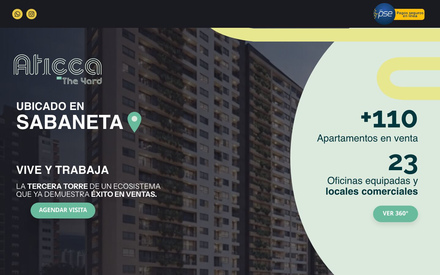 Aticca By The Yard - Sitio web para proyecto mixto en Sabaneta: +110 ap