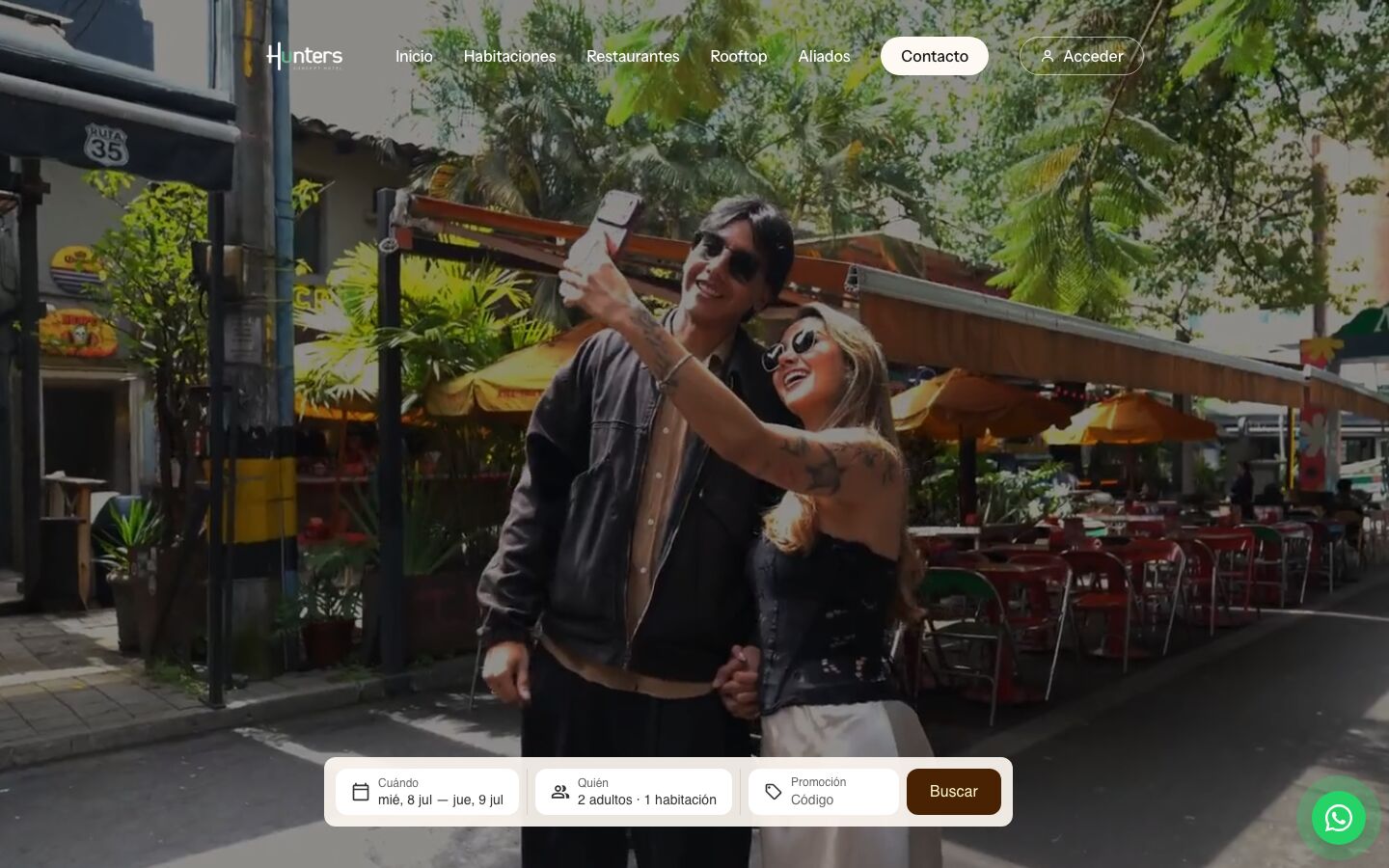 Hunters Concept Hotel - Sitio web para hotel boutique en El Poblado, Medel